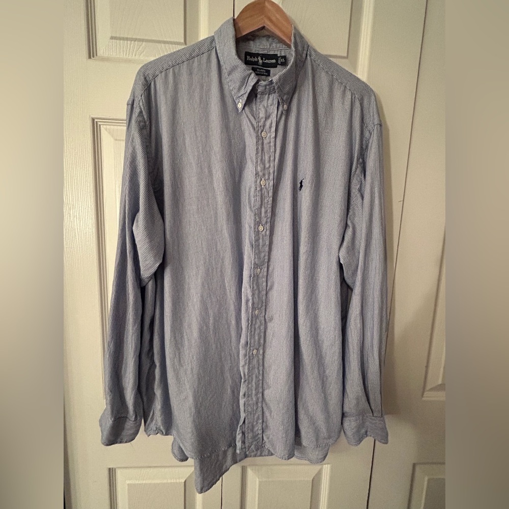 Ralph Lauren Men's Light Blue Button Down Shirt Blaire 100% cotton #preppy